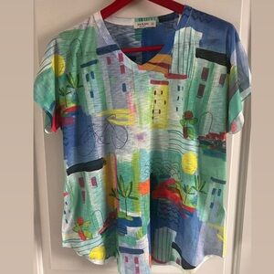 Jess and Jane Landscape Art Colorful‎ Top size Medium